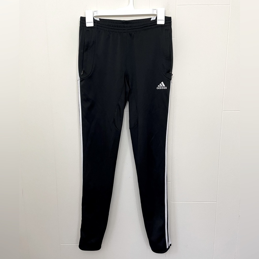 Adidas Clima Cool 3 Stripe Black Joggers Size S Black Pockets Athleisure Sporty
